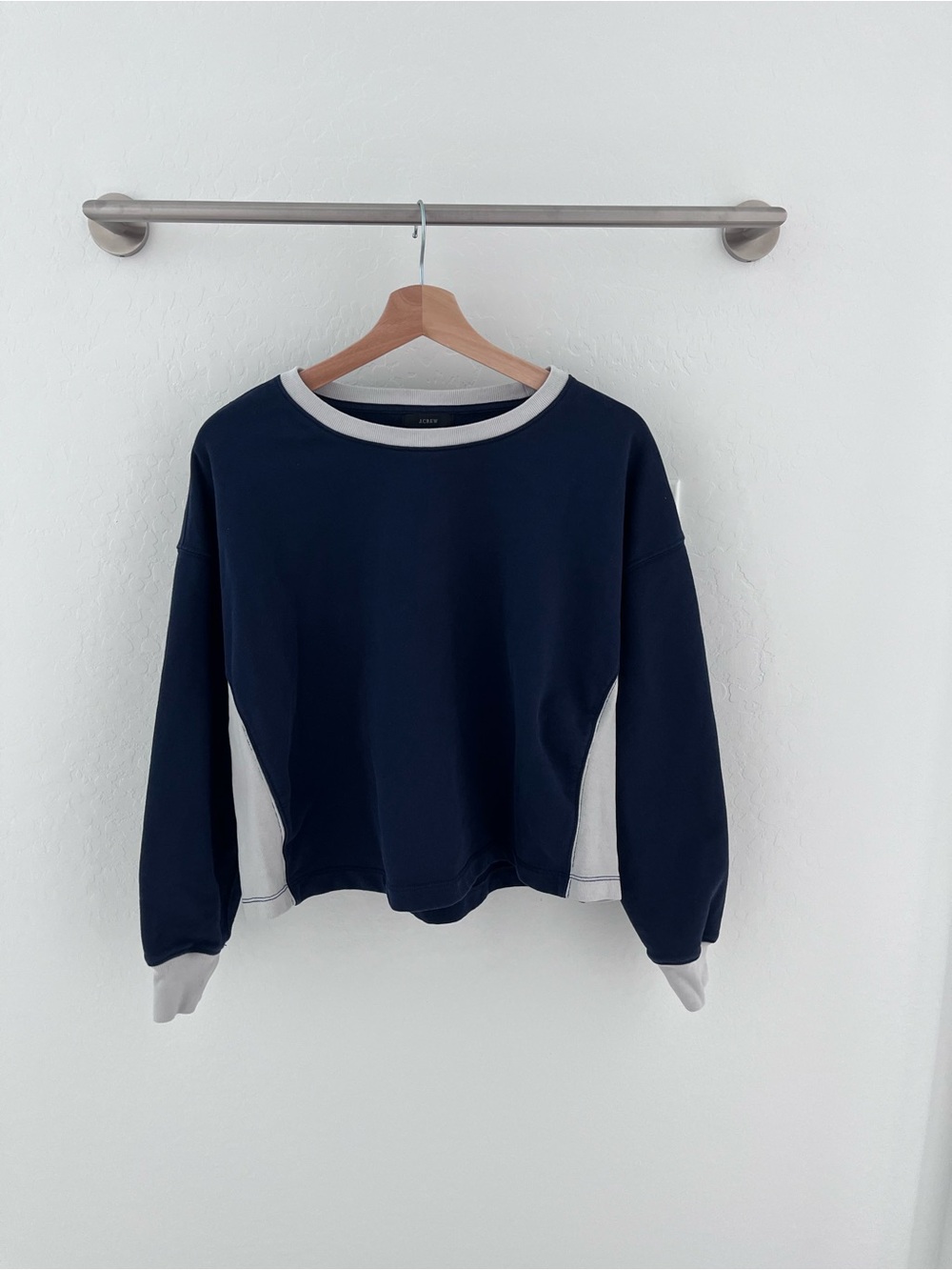 J. Crew University Terry Cropped Crewneck Sweatshirt